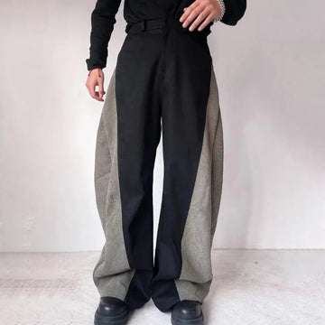 AIDASE  -  New In Mens Y2k Trousers 2025 Spring Autumn Street Handsome Two-Tone Casual Pants Fashion Elastic Waist Wide-Leg Mopping Pants aidase-shop